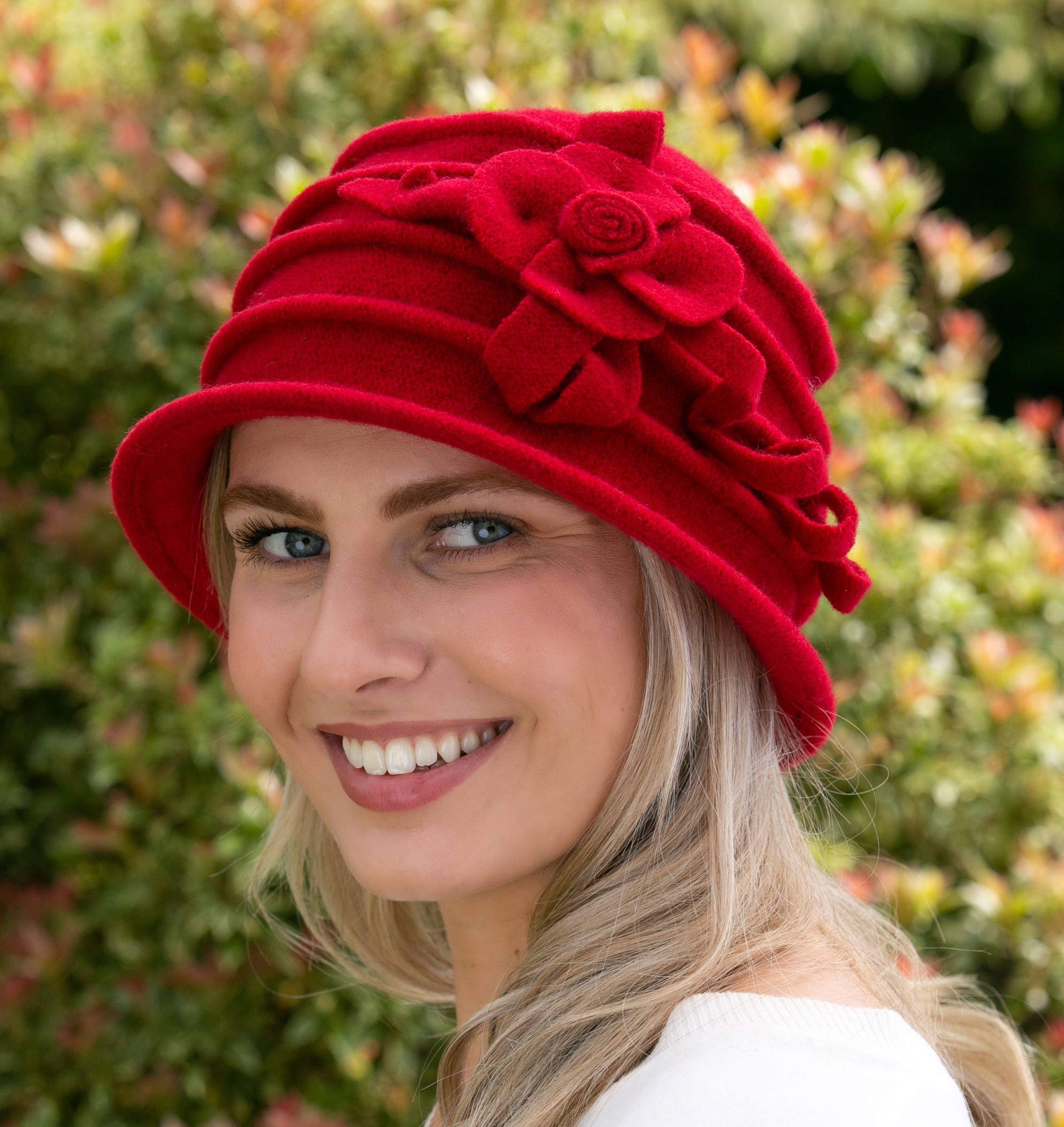 Ladies Wool Hat MB Red - Erin Knitwear