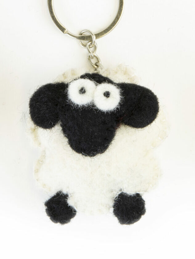 Felt Wool Sheep Keyring (Pack of 10) - Erin Knitwear