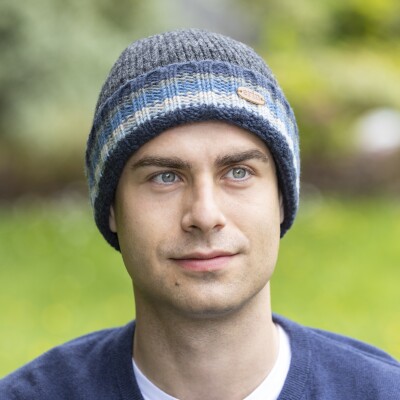 Rib Pullon Turnup Hat Blue PK2311