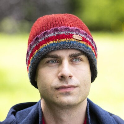 Rib Pullon Turnup Hat Red PK1911