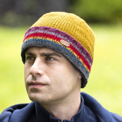 Rib Pullon Turnup Hat Mustard PK1911