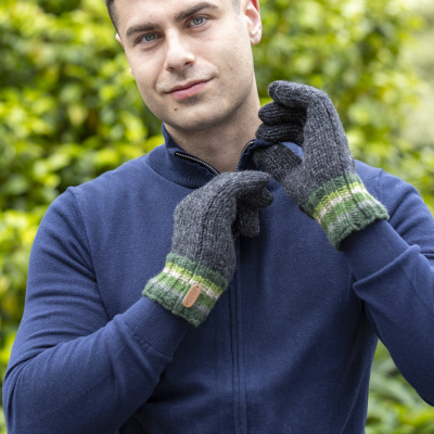 Wool Finger Gloves Green PK2311