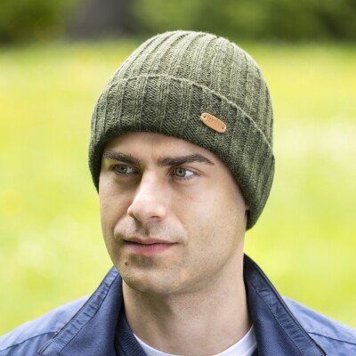 PK2226 Rib Pullon Hat Turnup Green