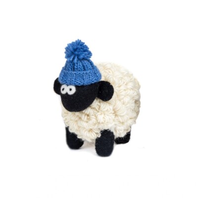 Knitted Sheep Collectible Mountain w/ Denim Bobble Hat (Pack of 5)