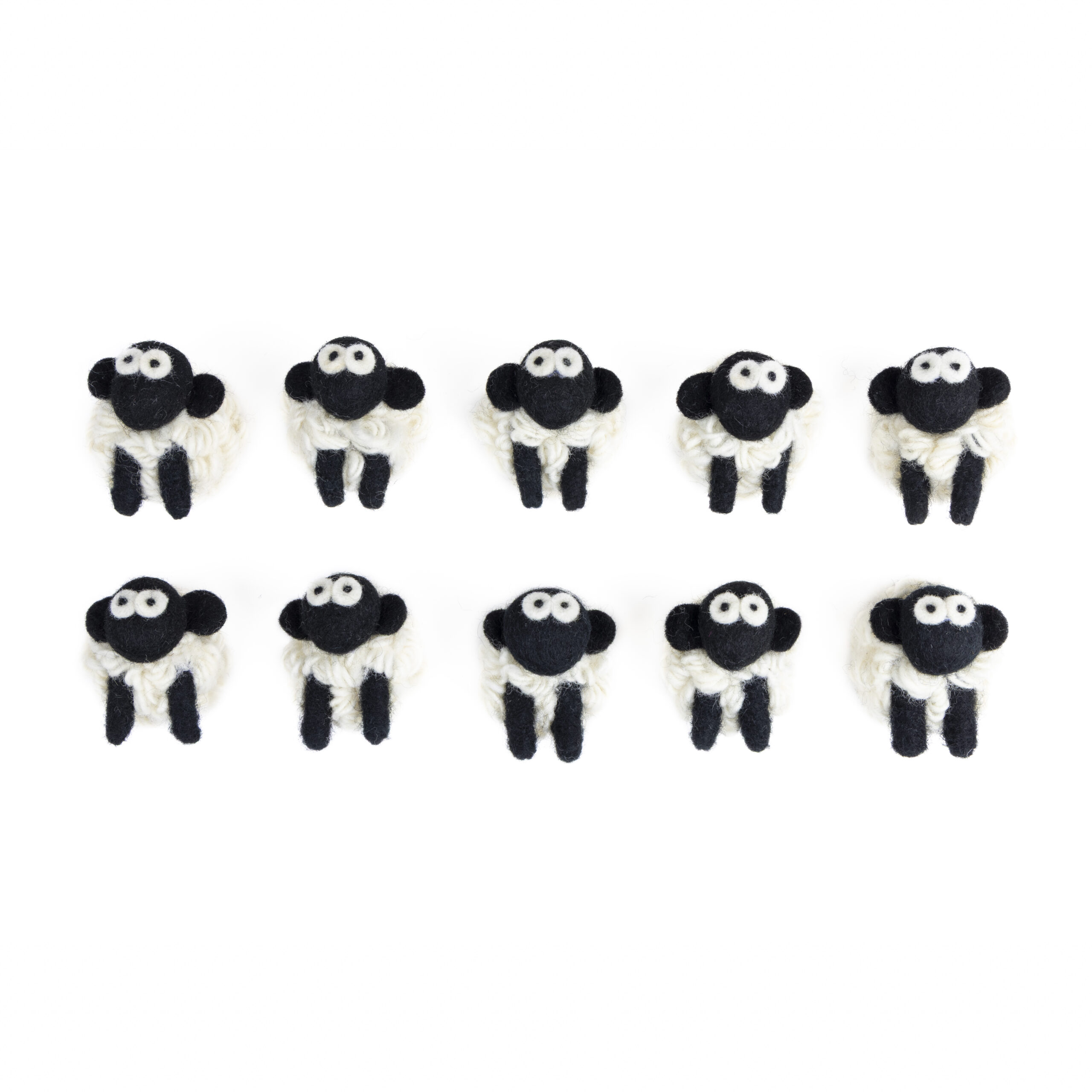 Knitted Wool Magnet Sheep Mountain Black Face (Pack of 10)