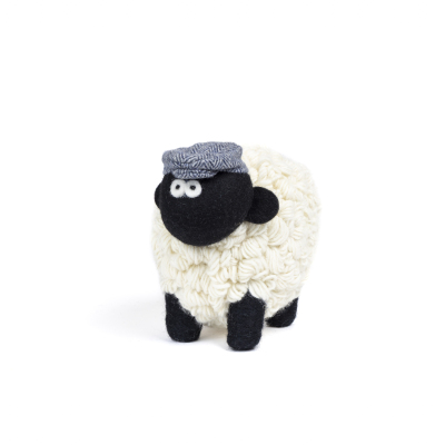 Knitted Sheep Collectible Mountain with Blue Flat Cap XLarge