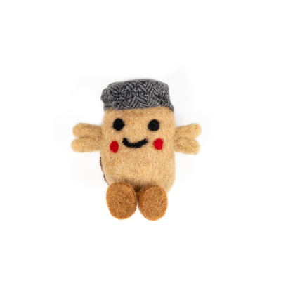 Felt Wool Magnet Potato Flat Cap Grey (Pack of 10)