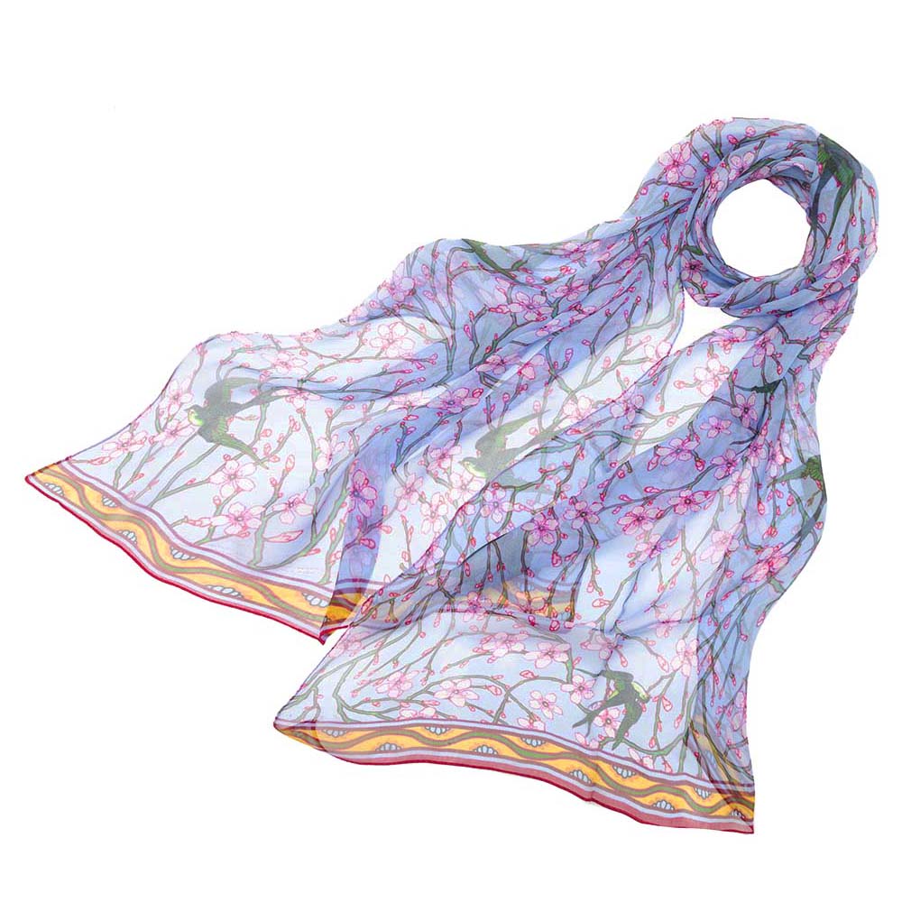 Silk William Morris Blossom & Swallow